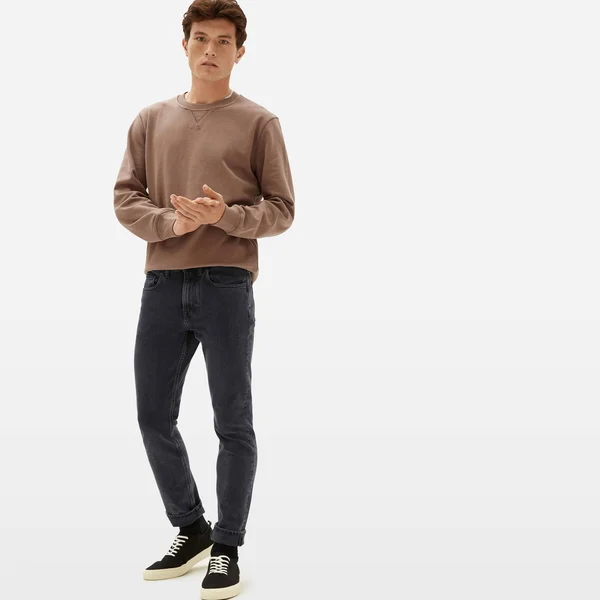 Men's Slim 4-Way Stretch Organic Jean, Uniform by Everlane in Washed Black, Size 40x32
