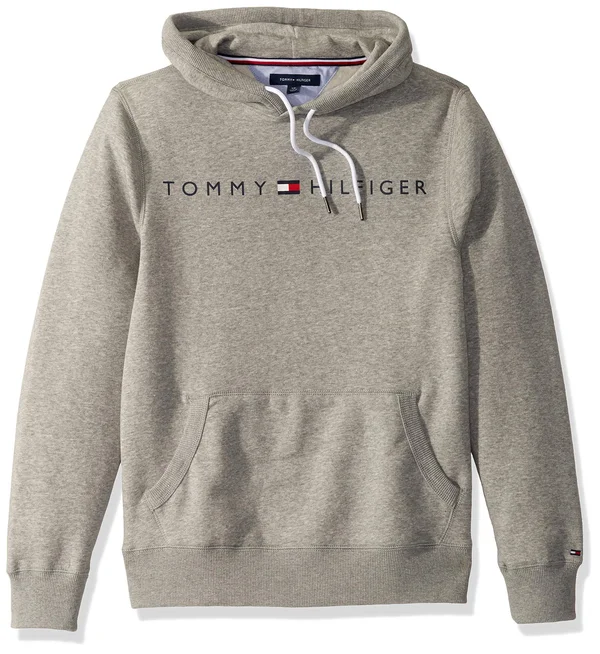 Tommy Hilfiger Men's Lock Up Logo Hoodie Sport Grey Heather