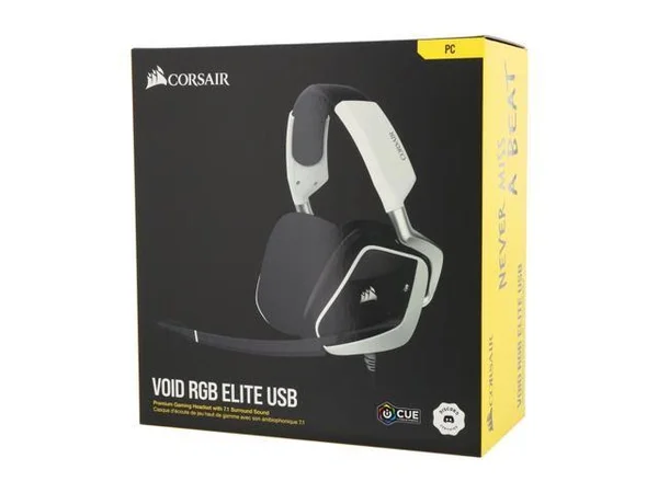 Corsair Void RGB Elite USB Premium Gaming Headset with 7.1 Surround Sound - White