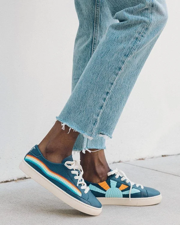 Soludos Rainbow Wave Sneaker - Marine Blue - 8.5