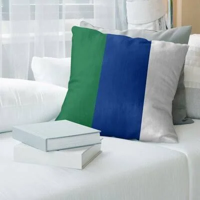 Seattle Throwback Football Throw Pillow Cover East Urban Home Color: White Side/Blue Mid - Size: 18x22 x 18