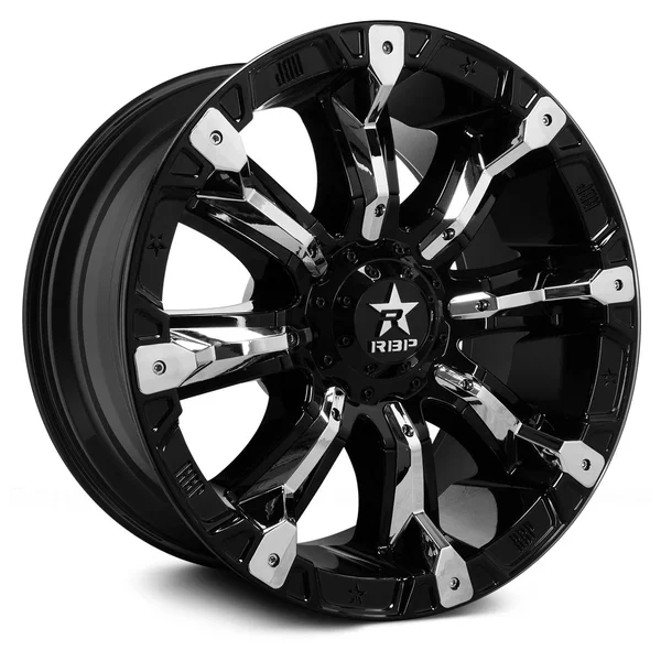 RBP 94R Black & Chrome Wheels in Gloss Black with Chrome Inserts
