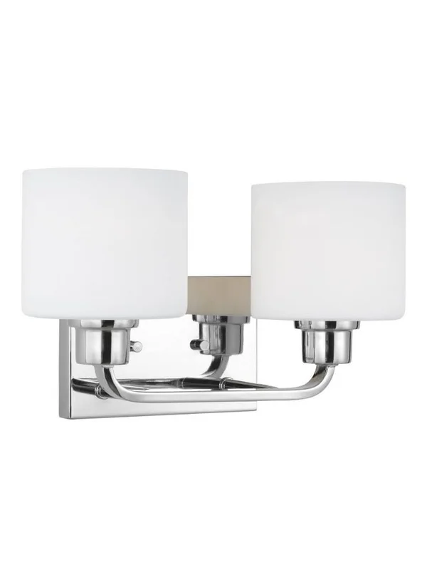 14.25 inch 18.6W 2 LED Bath Vanity Chrome Finish with Etched/White Glass - 73-BEL-4169223 - Bailey Street Home