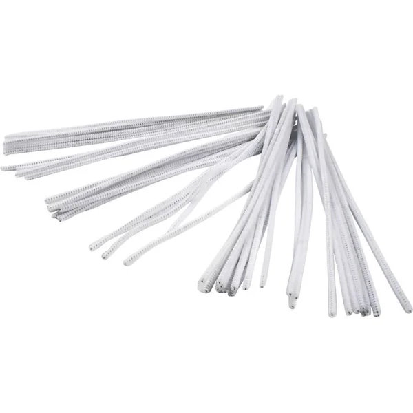 Creativ Company Pipe Cleaners - Thickness 6 mm, L: 30 cm, 50 Pcs, White