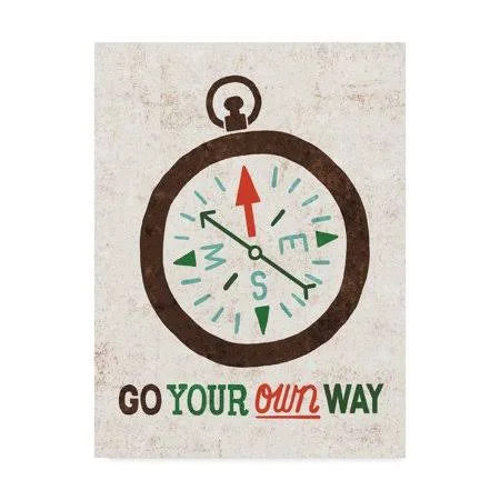 Trademark Fine Art 'Happy Camper Compass' Canvas Art by Michael Mullan, Size: 24 x 32