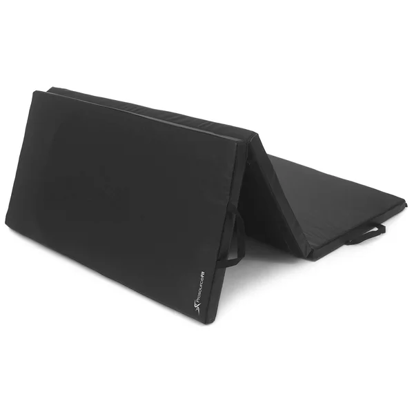Prosource Tri-Fold Folding Thick 6&x4& Exercise Mat with Carrying Handles for Tumbling/Martial Arts - Black