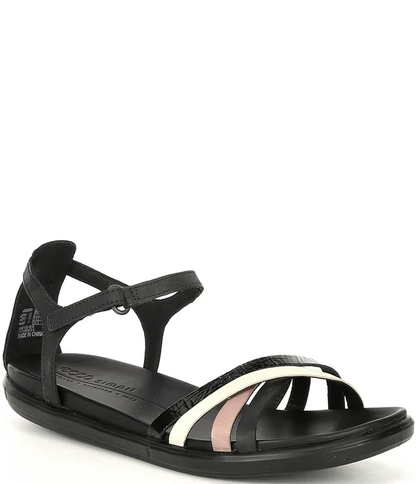 Ecco Simpil Womens Ankle Sandal Size 5 Multicolor Black