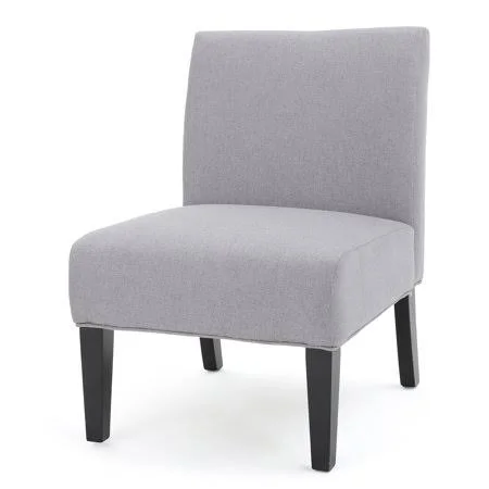 Noble House Cassandra Fabric Accent Chair, Light Grey, Gray