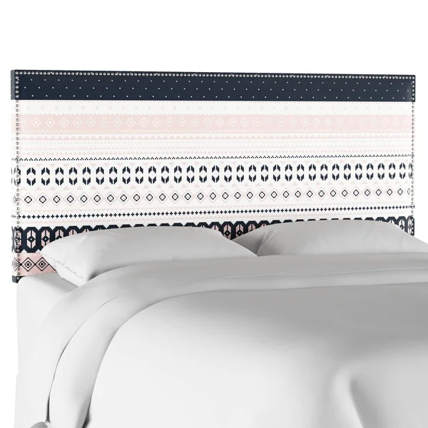 Skyline Furniture King Nail Button Border Headboard in Nordic Sweater
