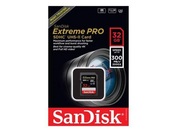 SanDisk Extreme Pro SDHC I 32 GB Memory Card - UHS-II U3/Class 10