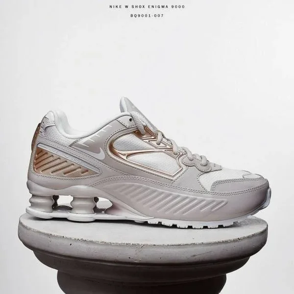Nike Womens Shox Enigma Shoes Sand/White/Pink Size 8.5