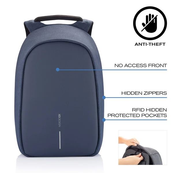 XD Design Bobby Hero Small Anti-Theft Backpack Navy Blue USB (Unisex Bag)