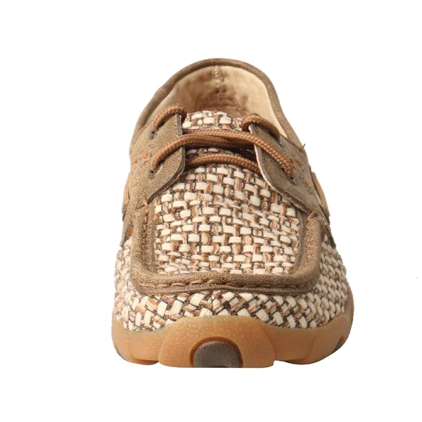 Twisted x Women's WDM0110 Driving Moc, Bomber/Ivory Canvas/Leather