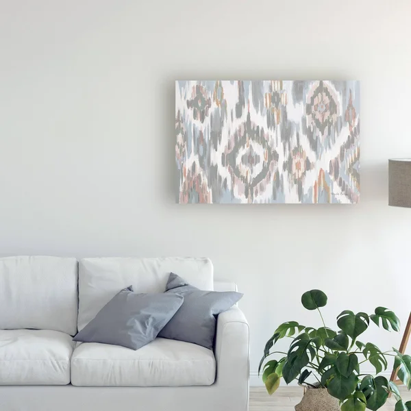 Trademark Fine Art 'Ikat Jewel I Blush Grey' Canvas Art by Farida Zaman, Size: 16 x 24