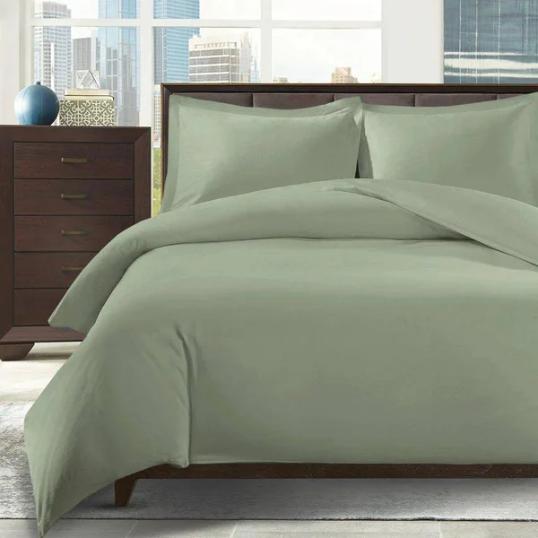 Silky Bamboo Duvet Cover Set Full/Queen - Sage