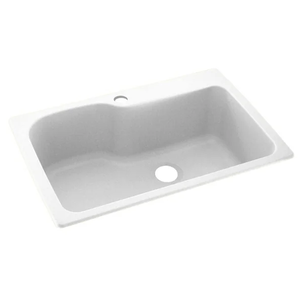 Swanstone Dual Mount Composite 33x22x10 in. 1-Hole Single Bowl Kitchen Sink in Bermuda Sand