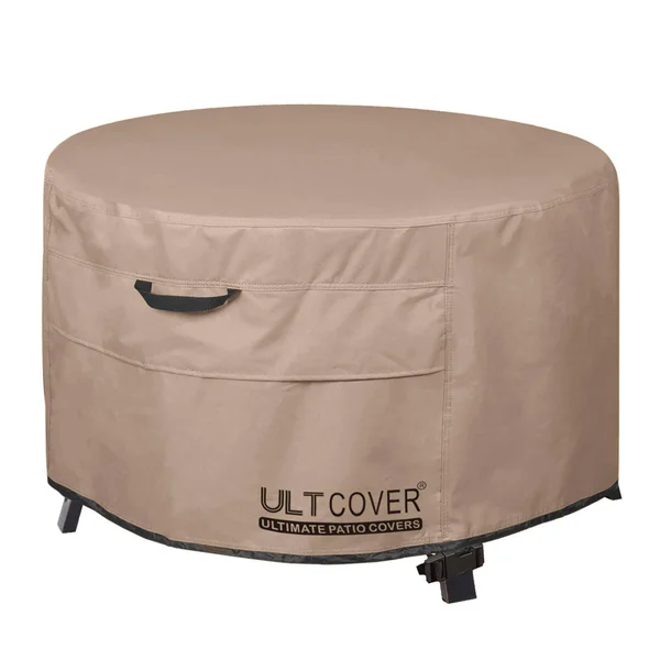 ULTCOVER Patio Fire Pit Table Cover Round 44 inch Outdoor Waterproof Fire Bowl Cover