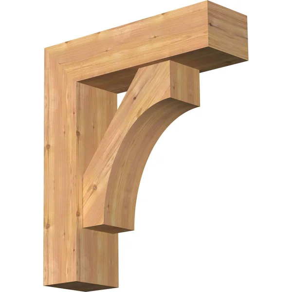 Ekena Millwork 1464479 7 1/2x22W x 26x22D x 30x22H Westlake Block Smooth Bracket w/ Offset Brace, Western Red Cedar
