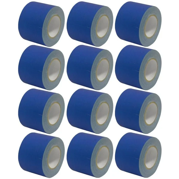 Seismic Audio - SeismicTape-Blue604-12Pack - 12 Pack of 4 inch Blue Gaffer&s Tape - 60 Yards per Roll