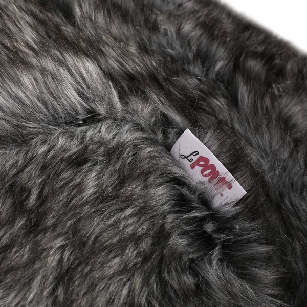 Christopher Knight Home Schley 5 Foot Bean Bag - Short Faux Fur - Gray Pebble Pattern