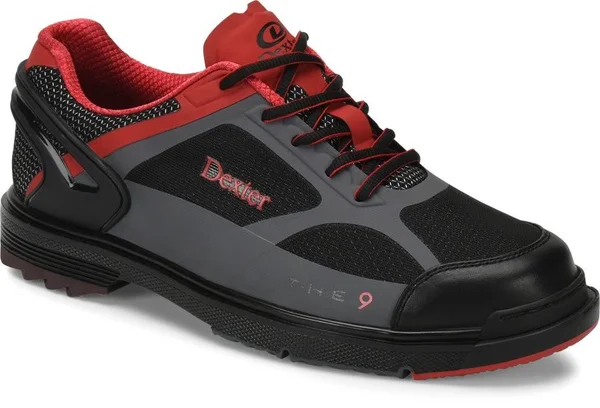 Dexter Mens SST The 9 HT Bowling Shoes- Black/Red/Grey - Size: 6.5