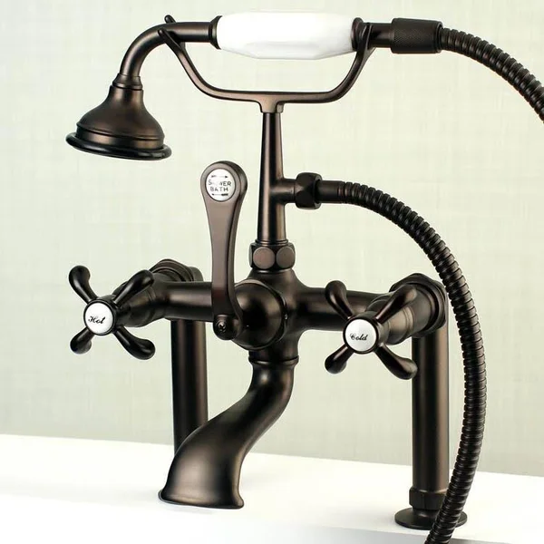 Kingston Brass AE103T5TX French Country Deck Mount Clawfoot Tub Faucet Oil Rubbed Bronze