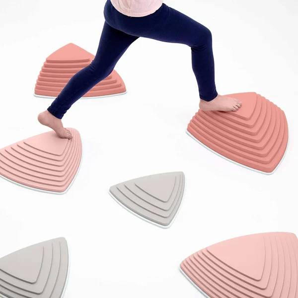 Jumpoff Jo Rocksteady Balance Stepping Stones for Kids - Promotes Balance & Coordination, Set of 6 Balance Blocks, Tall Set