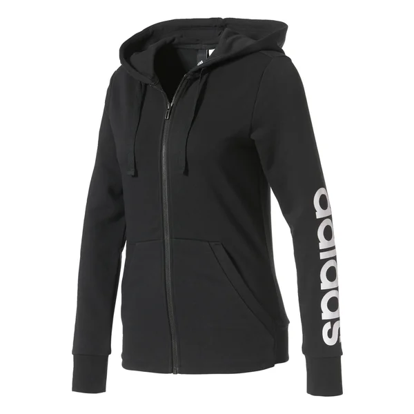 Women's adidas Essential Linear Logo Fz Hoodie - Size: Small, Black