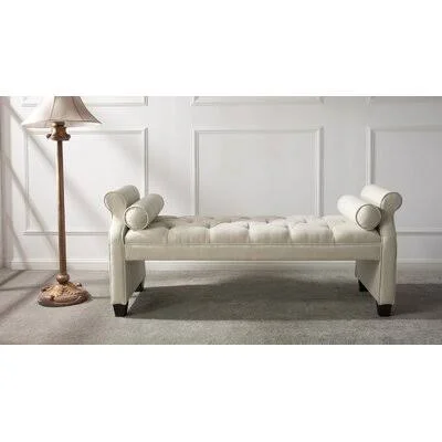 Everly Quinn Bramford Upholstered Bench Upholstery: Sky Neutral