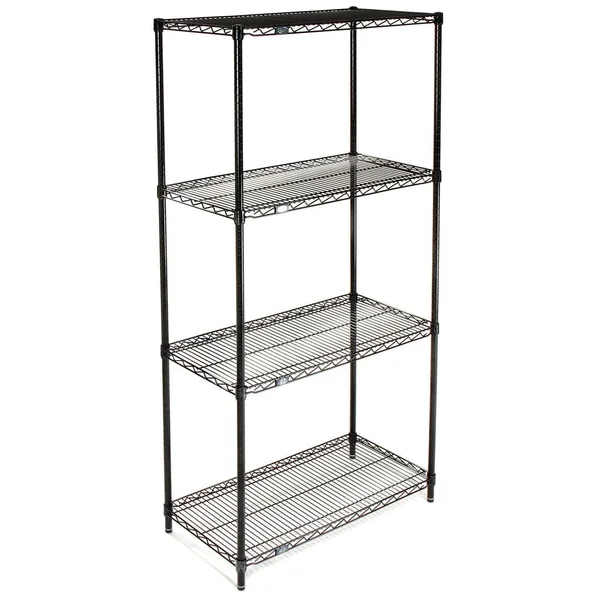 Nexel Black Epoxy Wire Shelving Starter 30x22W x 24x22D x 74x22H 24307B