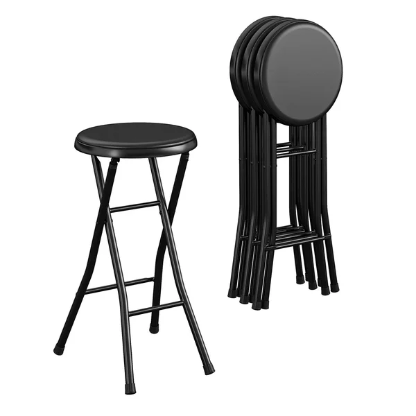 Cosco 24x22 Vinyl Padded Folding Stool - Black, 4-Pack
