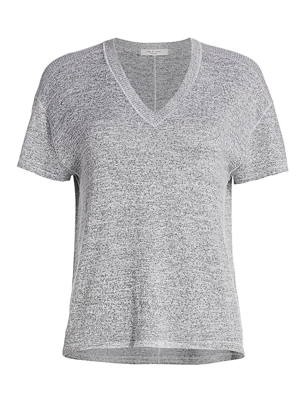 Rag & Bone Women's Avryl V-Neck T-Shirt 0400012129014 - Large - Light Heather Grey