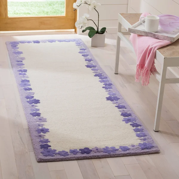 Safavieh Kids Ivory/Lavender 2 ft. x 7 ft. Runner Rug