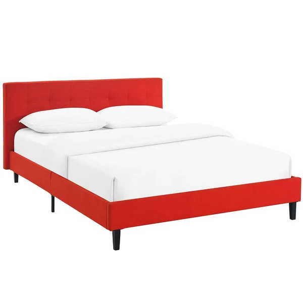 Modway MOD-5424-LGR Linnea Full Upholstered Fabric Bed with Headboard - Light Gray