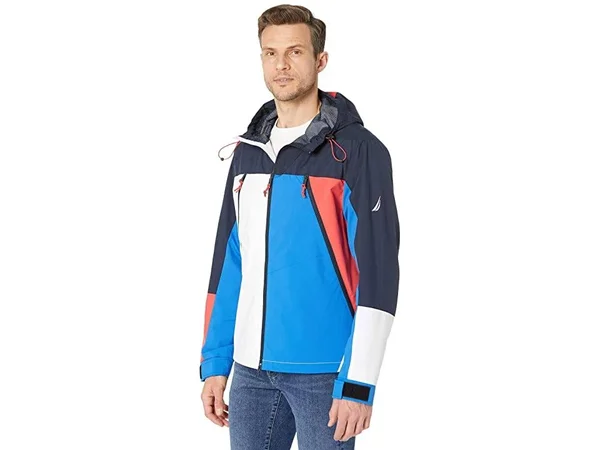 Nautica Men's Colorblock Hooded Jacket - Navy - M