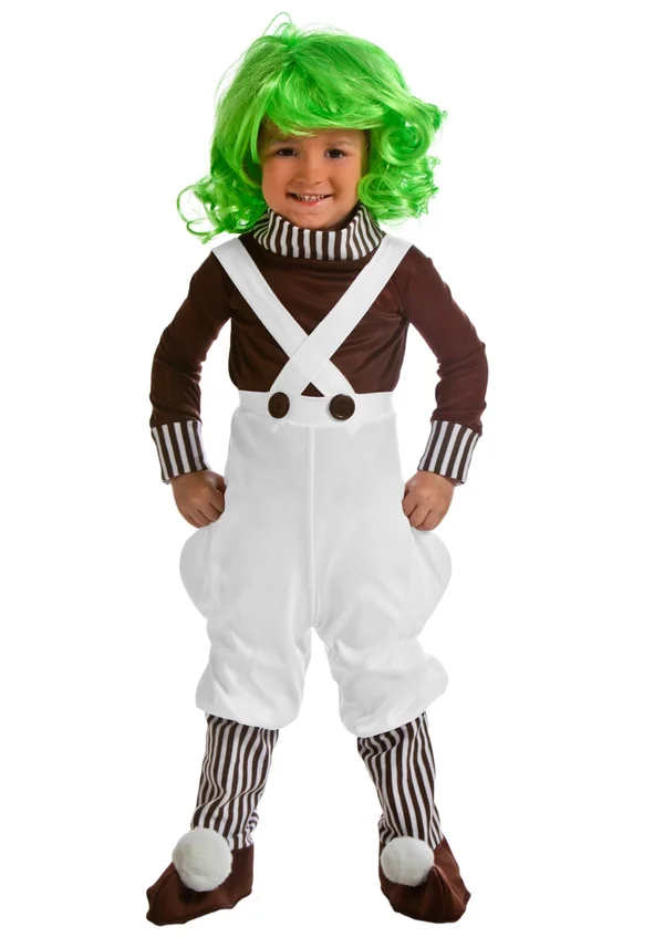 Toddler Oompa Loompa Costume - Toddler Boy's, Size: 4 Years, White