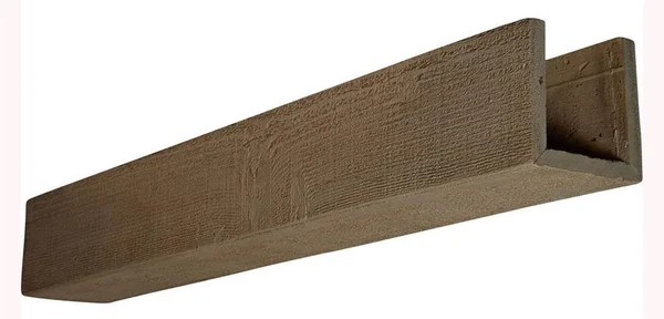 Ekena Millwork BMRS3C0120X060X096HD 12x22W x 6x22H x 8&L 3-Sided (U-beam) Rough Sawn Endurathane Faux Wood Ceiling Beam, Natural