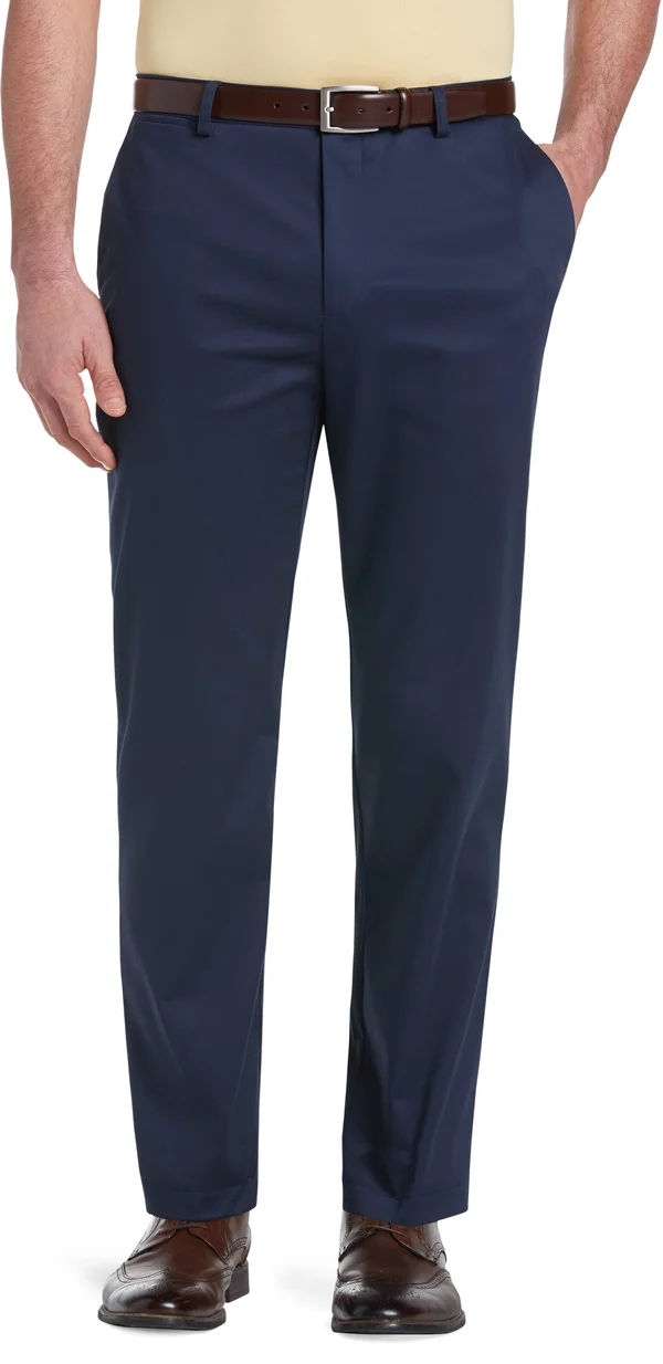 Jos. A. Bank Men's Reserve Collection Tailored Fit Flat Front Chino Pants - Navy, 34x29