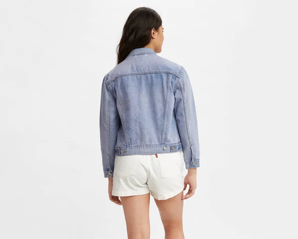 Levi&s Ex-Boyfriend Denim Trucker Jacket - Size X-Small in Across The Sky Trucker at Nordstrom