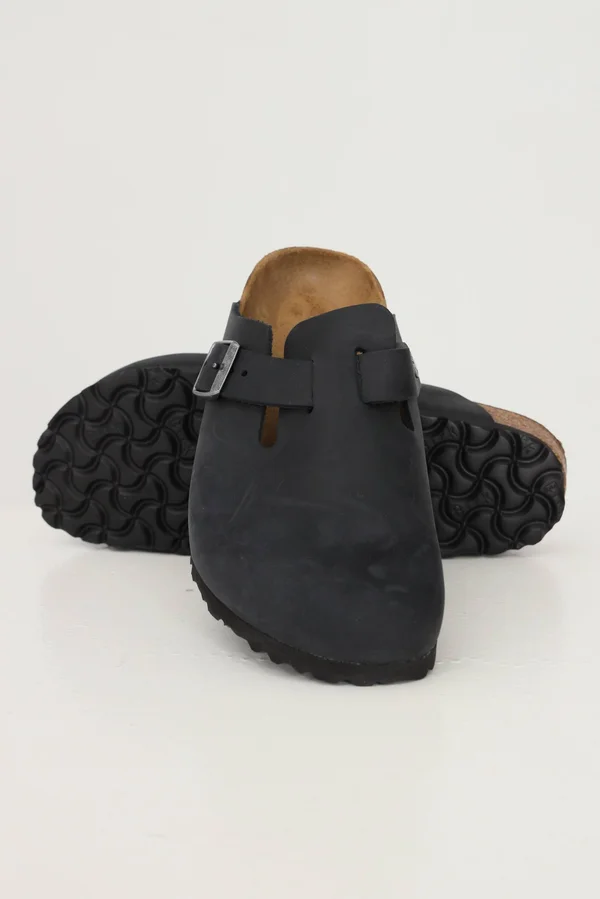 Birkenstock- Boston Leather Slippers- Woman- 37 - Black