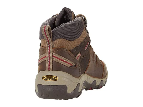 Keen Women's Waterproof Steens Leather Boot Size 5, in Toasted Coconut/Tibetan Red