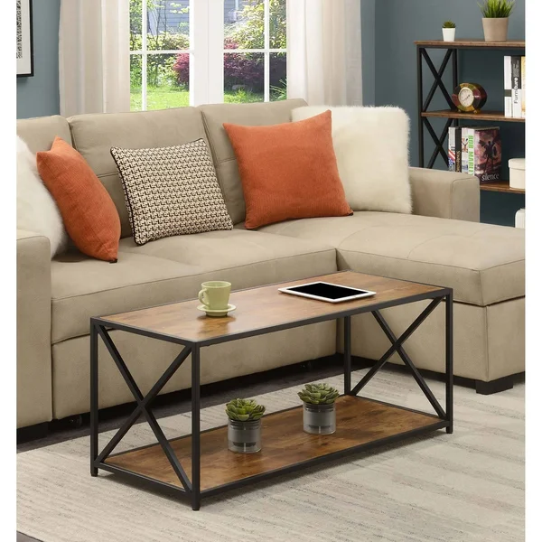 Convenience Concepts 161842BDWBL Tucson Coffee Table with Shelf Black
