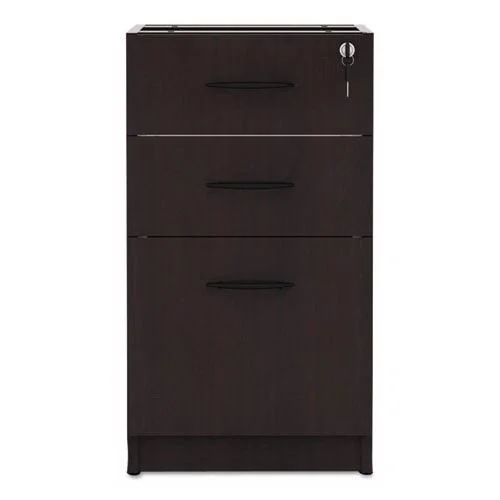 Alera Two-Drawer Metal Pedestal Box File w/Full Length Pull Black