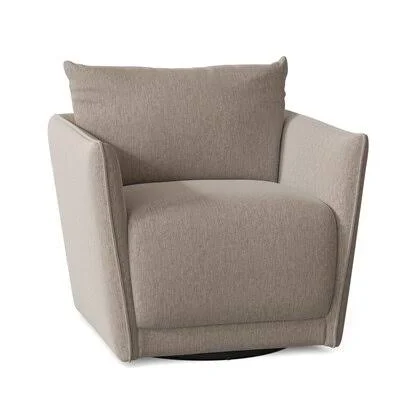 Judith 34x22 Wide Swivel Armchair Body Fabric: Max Stone