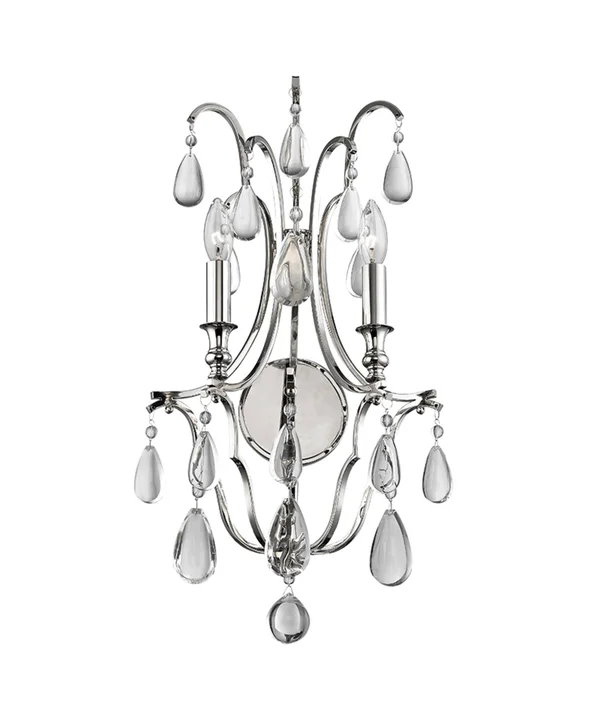 Hudson Valley 9302-PN Crawford 2 Light Wall Sconce - Polished Nickel