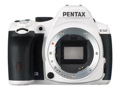 Pentax K-50 16.3 MP Digital SLR Camera - 1080p - White - DA 18-55mm WR and 50-200mm WR Lenses