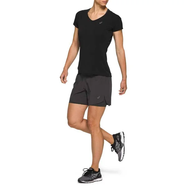 Asics V Neck T Shirt Ladies, Size 14, Black
