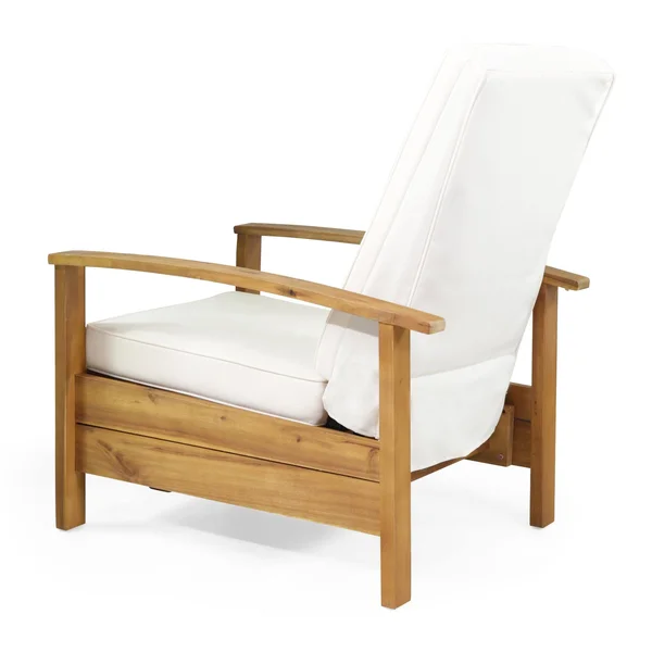 Rosy Outdoor Acacia Wood Push Back Recliner by Christopher Knight Home - Sandblast Gray Finish + Dark Gray