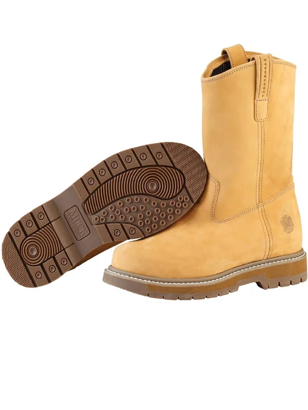 MuckBoots Men's Wheat Wellie Classic Composite Toe Work Boot - Size 14W
