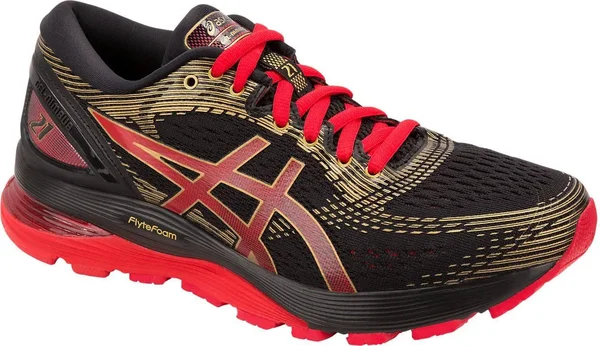 Asics Women's GEL-Nimbus 21 Running Shoes Black/Classic Red
